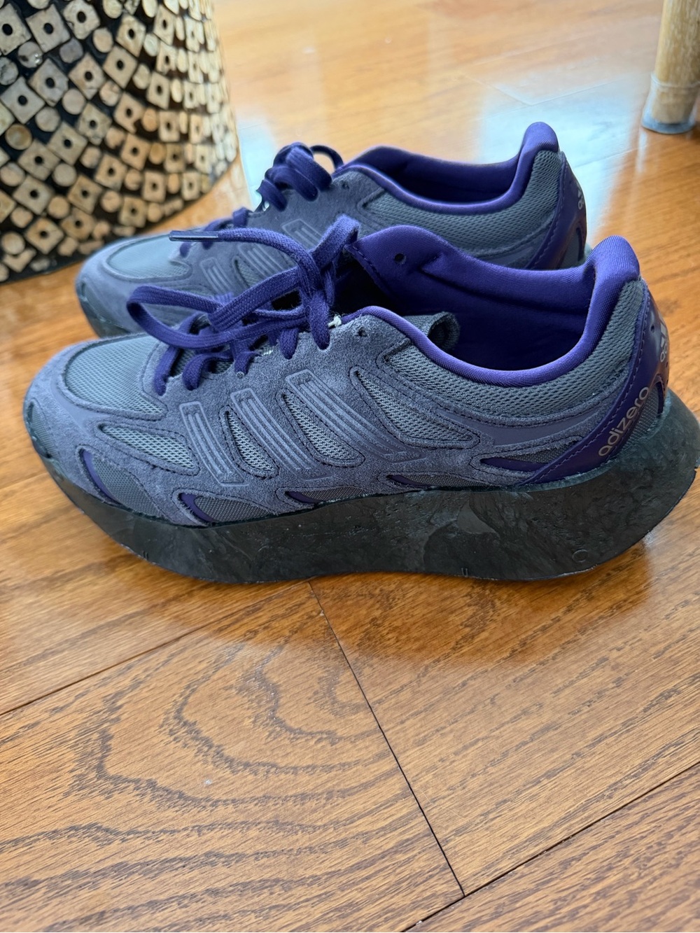 Adidas Originals Adizero Aruku "Grey Strata/Aurora Black/Aurora Plum" Size 6.5